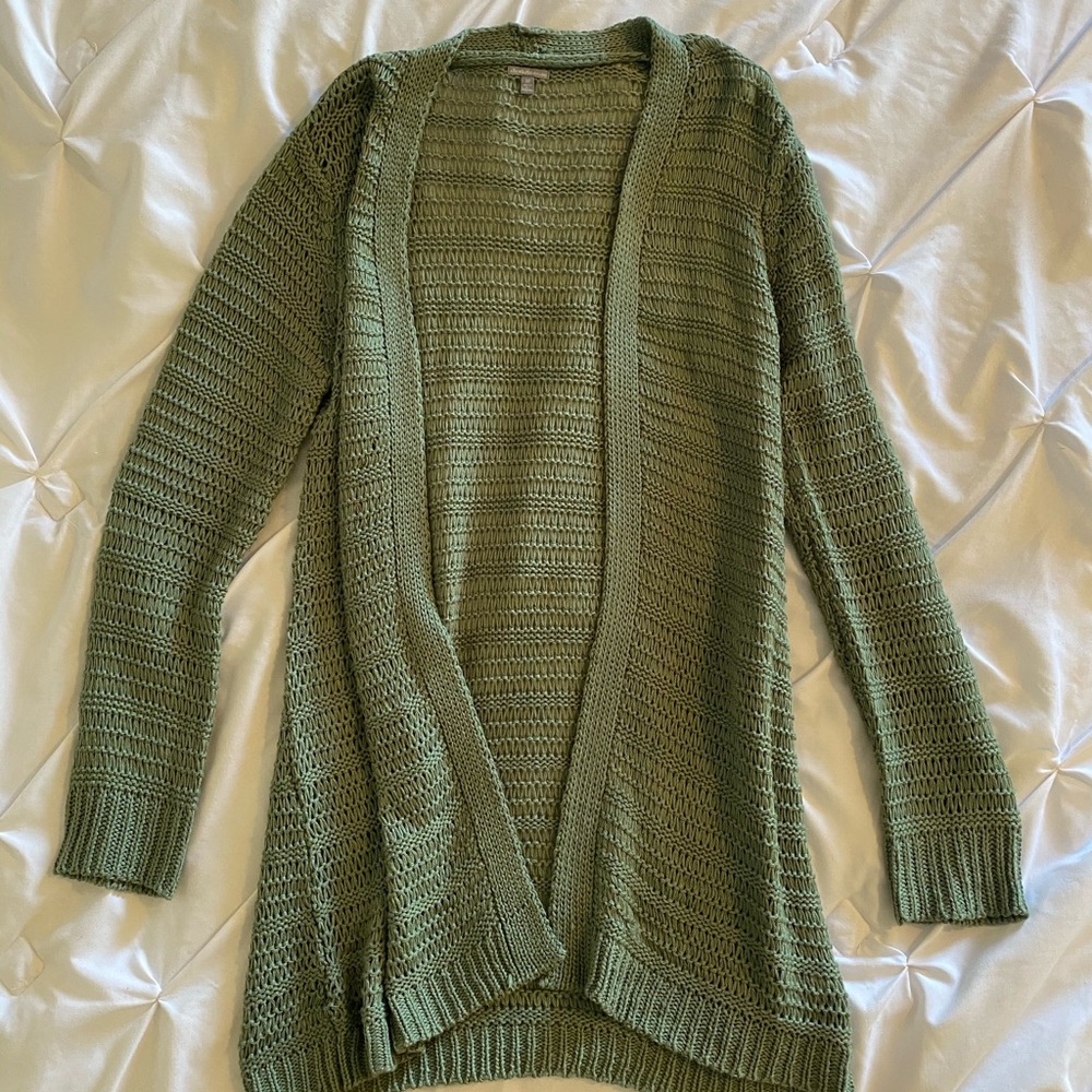 Green knit cardigan